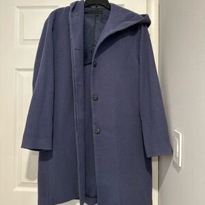 Uniqlo Hooded Wool Coat Blue/Slate
